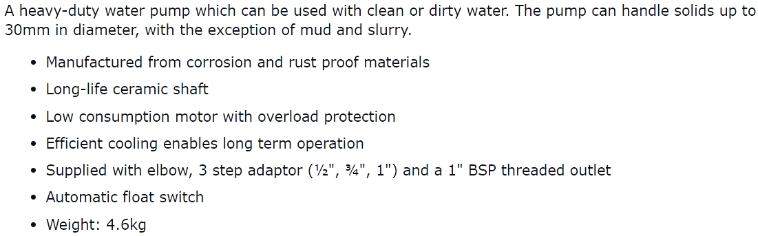 משאבת מים חשמלית CLARKE CSV1A